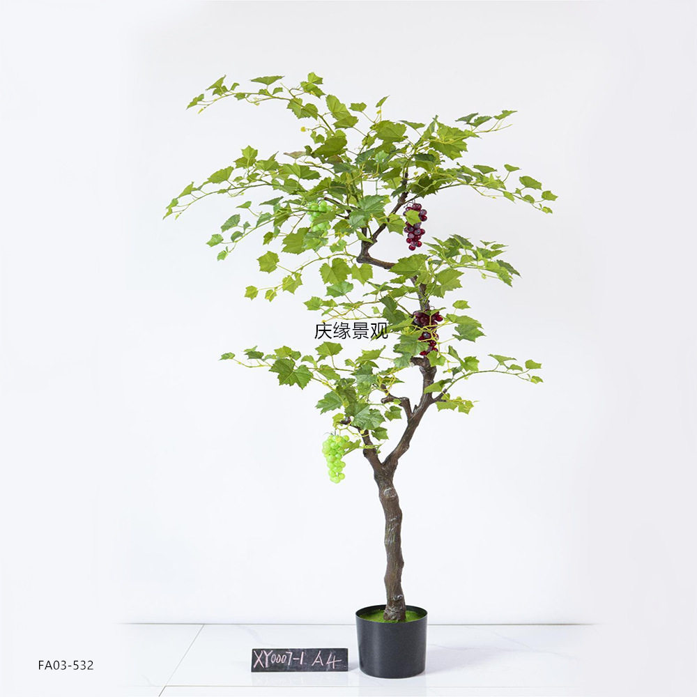 仿真葡萄树盆栽室内摆件盆栽红葡萄果树大型落地塑料假树绿植装饰