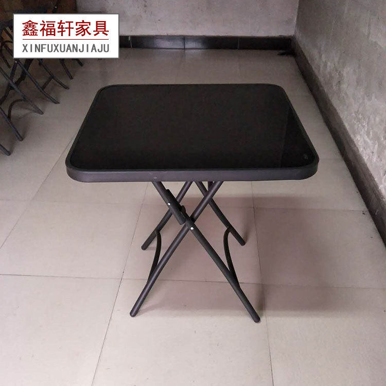 折叠方桌户外聚餐野炊烧烤金属折叠桌架简易便携桌腿批发家用餐桌