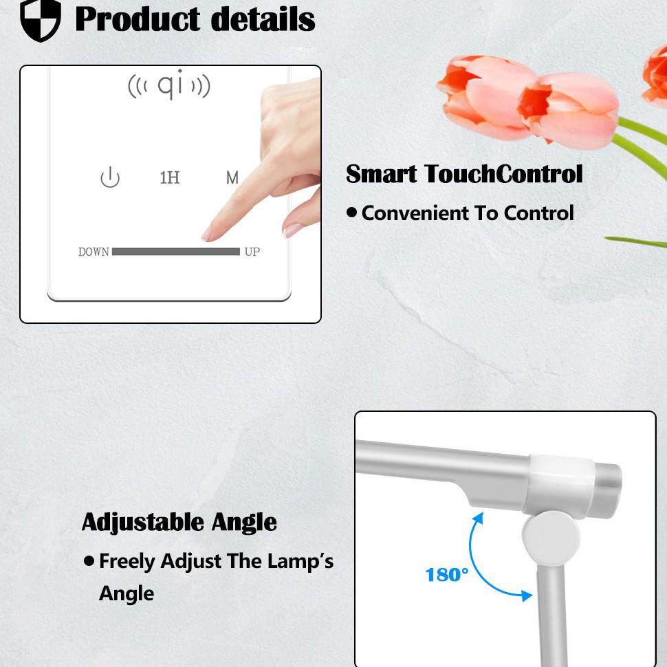 护眼折叠夜灯led便携全光谱可调光桌面无线充书桌led台灯