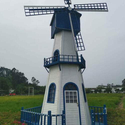 防腐木风儿车荷兰景观户外海转幼园装饰965花田园景区风车厂旋家