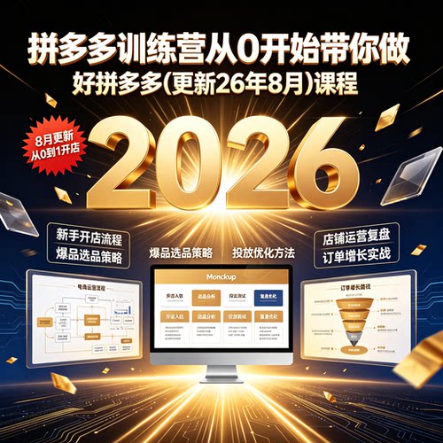 拼多多训练营从0开始带你做好拼多多(更新26年8月)课程