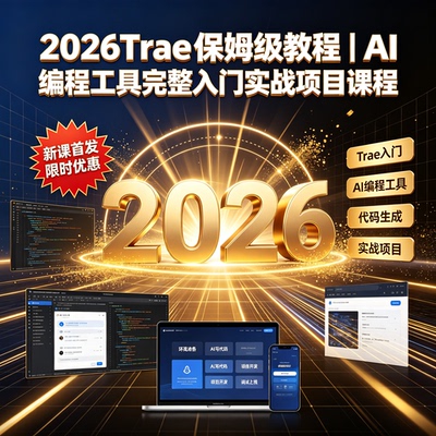 2026Trae 保姆级教程｜AI 编程工具完整入门实战项目课程