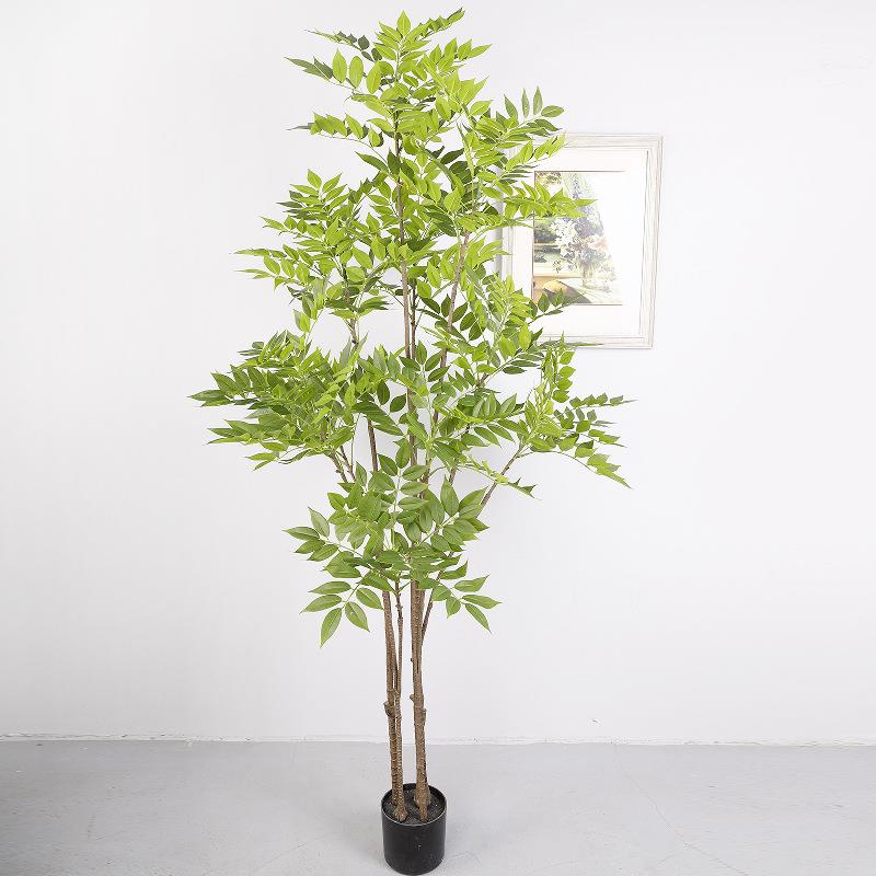 大型仿真香椿树 装饰落地绿植假树盆栽 室内橱窗植物香椿树仿真树