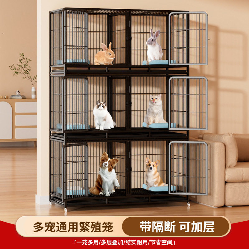 猫咪繁育笼双层三层猫舍专用繁殖猫笼子多层带隔断宠物店寄养笼
