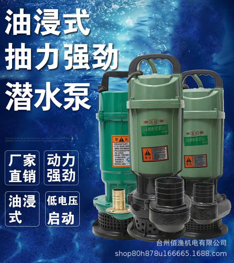 潜水泵家用220V油浸式干式高扬程大流量小型农用灌溉抽水泵抽水机