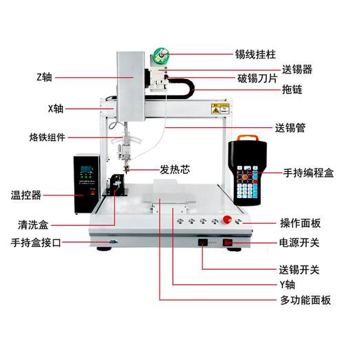 信越全自动焊锡机单工位PCB板焊接电子元器件点锡加锡送锡焊线