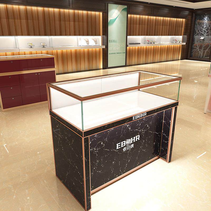 仿大理石珠宝展示柜精品柜台玉器展柜玻璃陈列柜眼镜展示架展台
