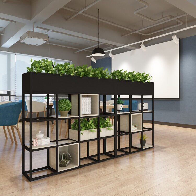 北欧铁艺隔断置物架餐厅围栏绿植花架办公室屏风装饰墙遮挡收纳架