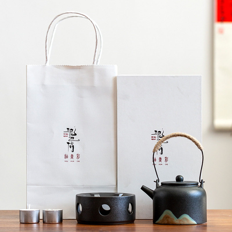 粗陶黑陶煮茶炉酒精蜡烛加热