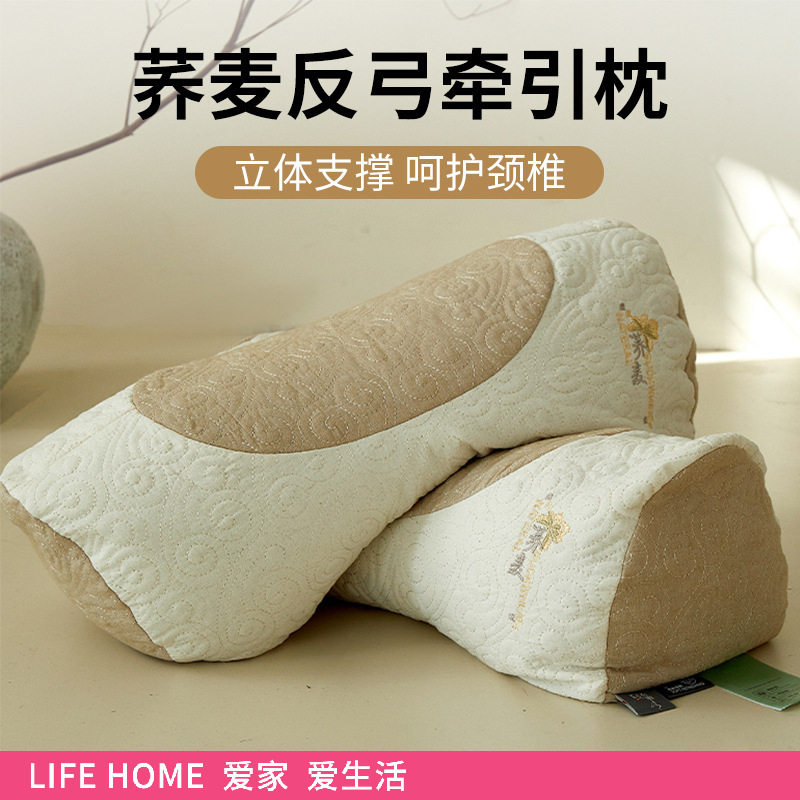 棉麻全荞麦壳枕头女生睡觉舒适家用单人护颈椎助睡专用枕芯不塌陷