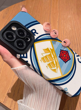 创意足球曼城队徽 适用苹果华为iPhone17ProMax手机壳16Pro 15Plus硅胶14防摔13全包12情侣11新款Pura80男女