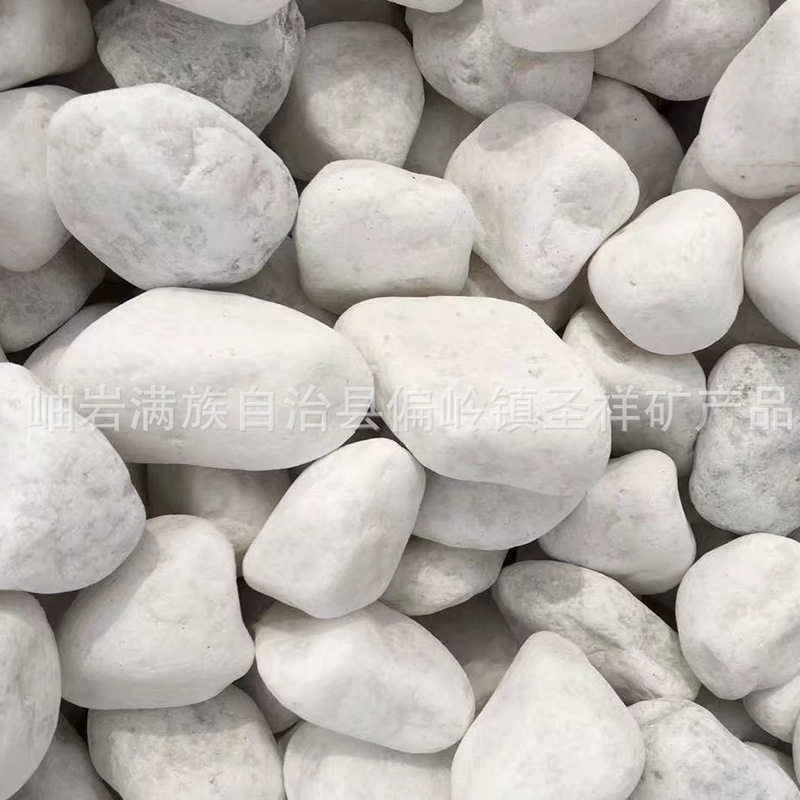 厂家批发绿化用鹅卵石 园林景观沙石 白色机制花盆容器鹅卵石