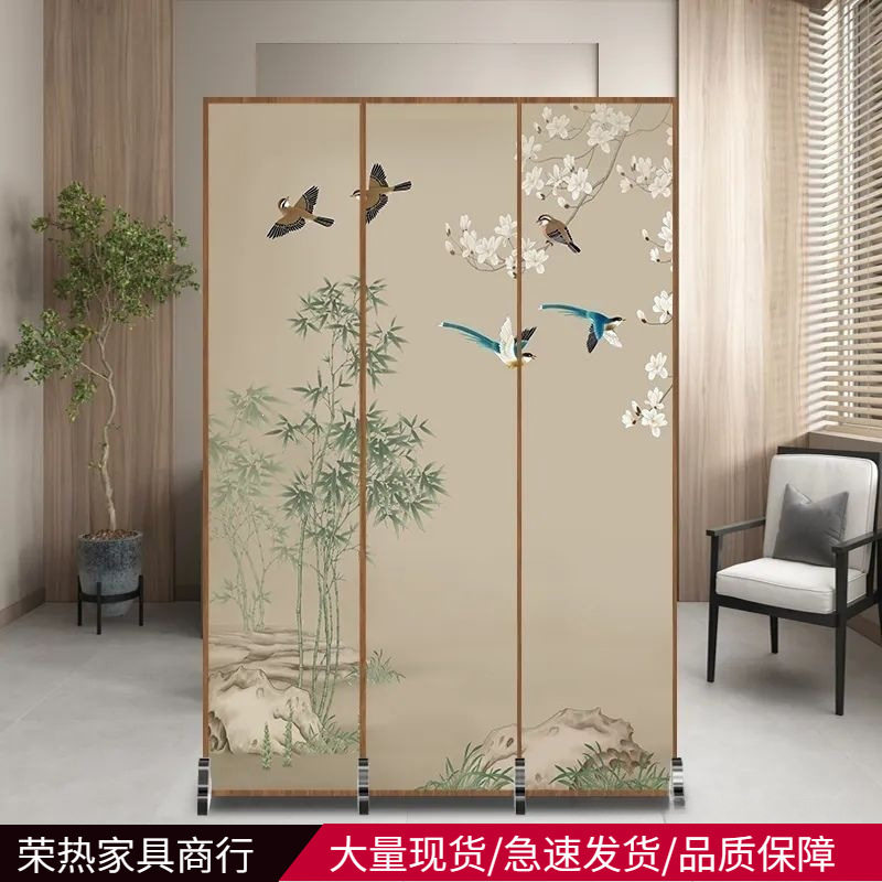 中式屏风隔断客厅遮挡进门酒店卧室折叠移动玄关入门厨房简易家用