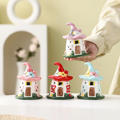 森林魔法屋陶瓷小夜灯创意卧室床头灯in氛围摆件送生日礼物礼品