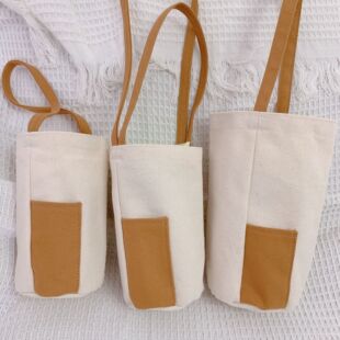 小众休闲帆布包水杯袋手提咖啡杯保护套伞套可斜跨收纳袋