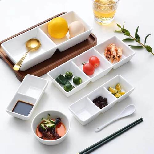 陶瓷三格调料碟火锅烤肉专用多格