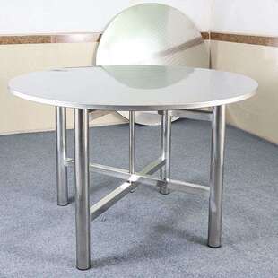 郎全不锈钢圆桌餐桌家用圆桌面板出租屋餐馆酒席折叠桌8人10人桌