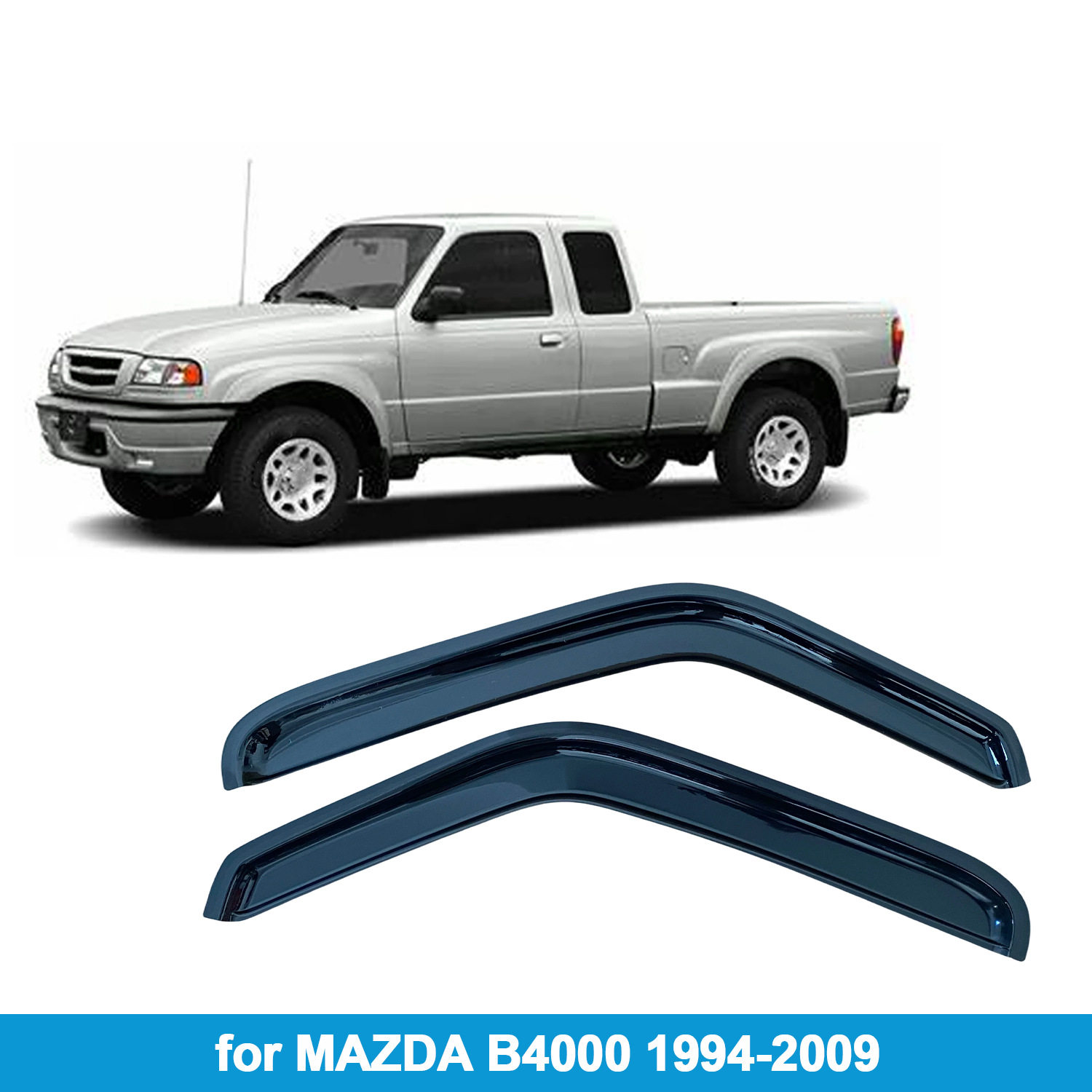 适用马自达Mazda B4000 1994-2009晴雨挡侧窗导流板雨眉加厚透光