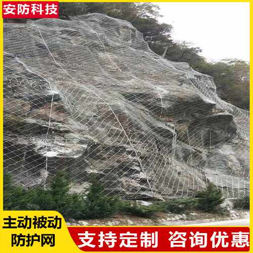 主动被动防护网柔性护栏sns边坡防护网山体防坠防落钢丝绳防护网