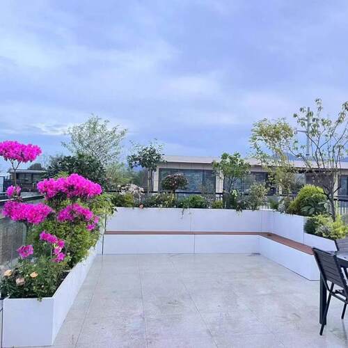 【店铺热销】阳台不锈钢花箱现做异形卡台阶花池露台花坛花园造∑