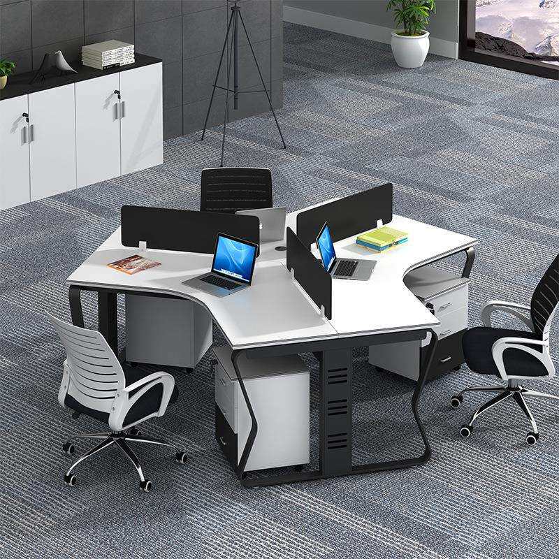 上海办公桌椅组合3/6人位简约现代屏风卡座员工办工作桌职员家具