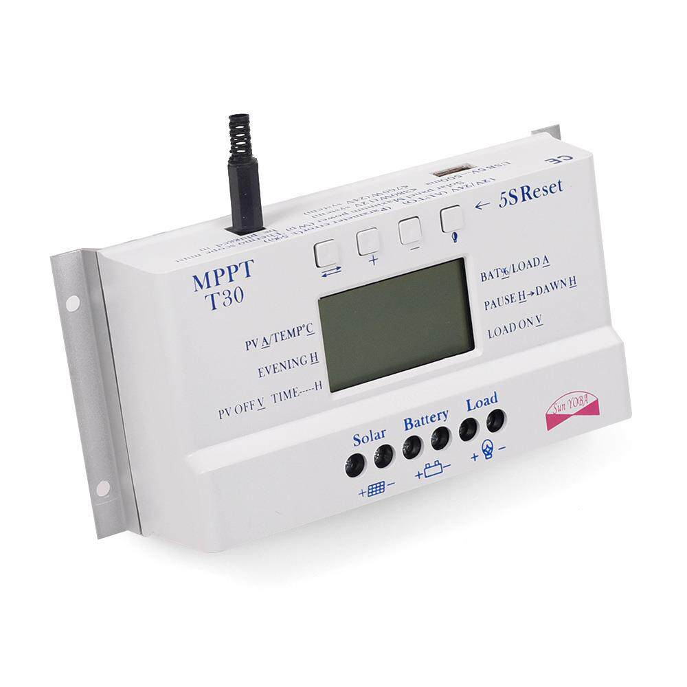 T30光伏发电12V24V30A太阳能控制器液晶显示太阳能充电控制器
