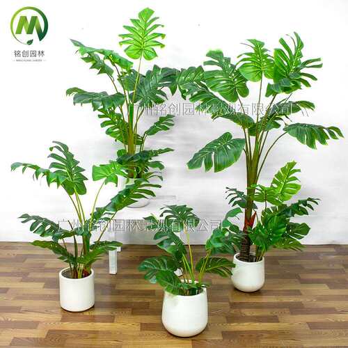 热带雨林绿植高级仿真龟背叶 客厅植物大盆栽龟背竹大叶仿真绿植