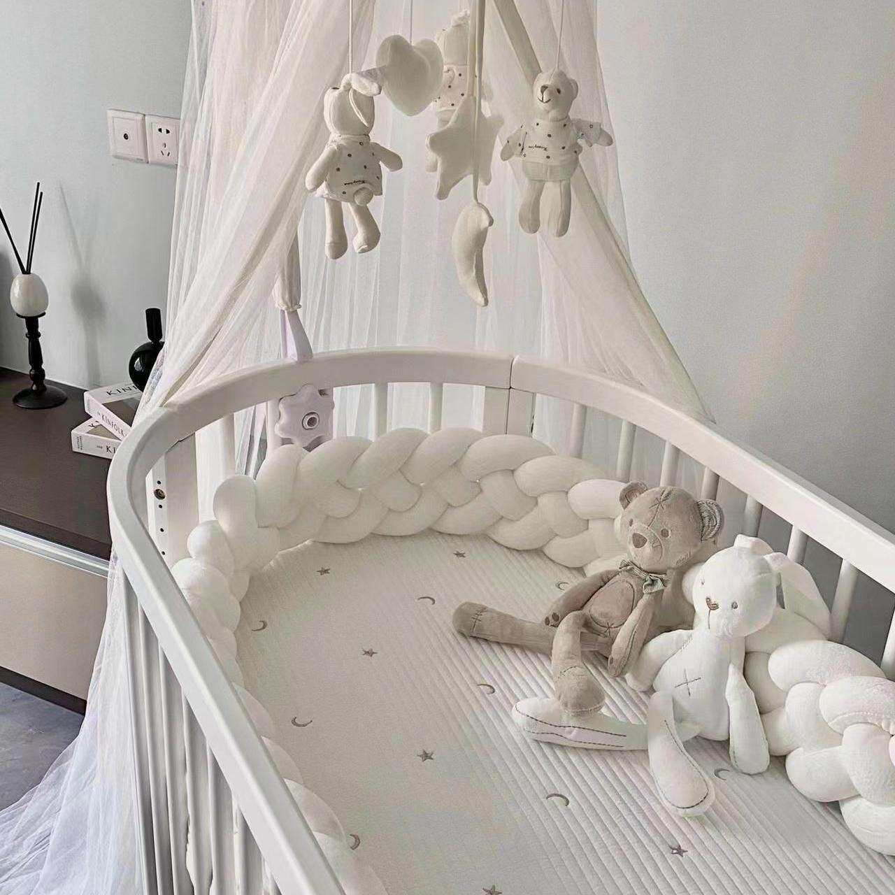 婴儿纯棉绗缝床罩椭圆床笠新生儿软垫褥子夹棉床垫套宝宝拼接床单