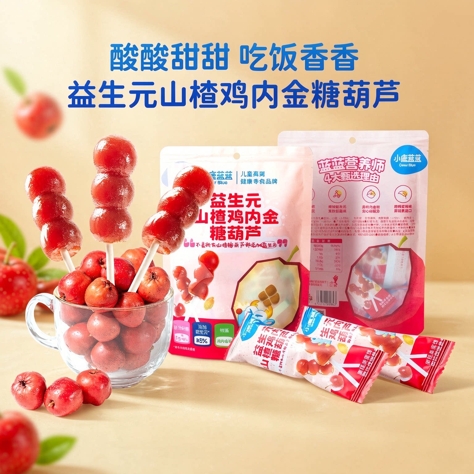 小鹿蓝蓝益生元山楂鸡内金糖葫芦
