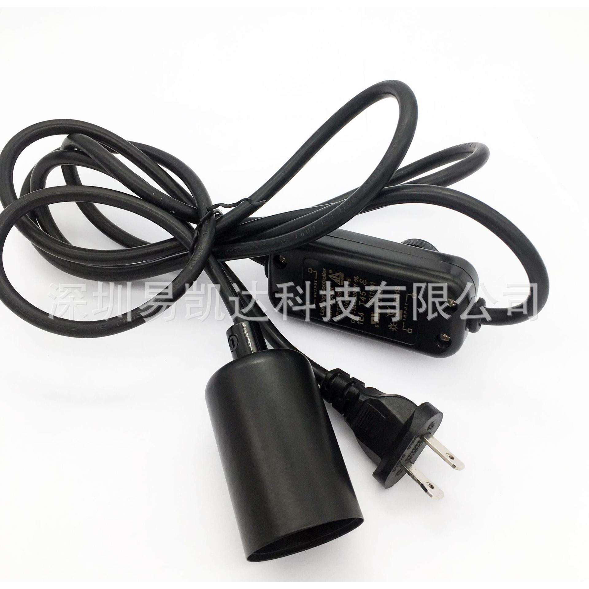 110V 美规调光器 台灯调光开关带E26灯座插头 UL可控硅调器整套