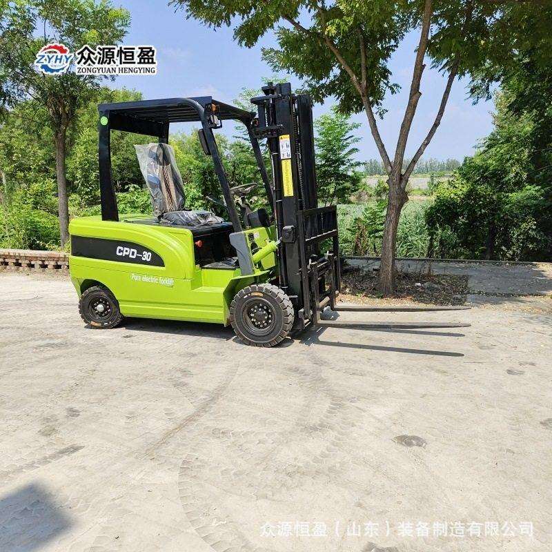 座驾式电动叉车 众源3吨电式自动升降堆车新能源 四轮电叉车