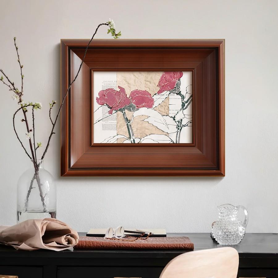花瓣书小众艺术复古装饰画 法式中古风客厅卧室餐边柜挂画壁画