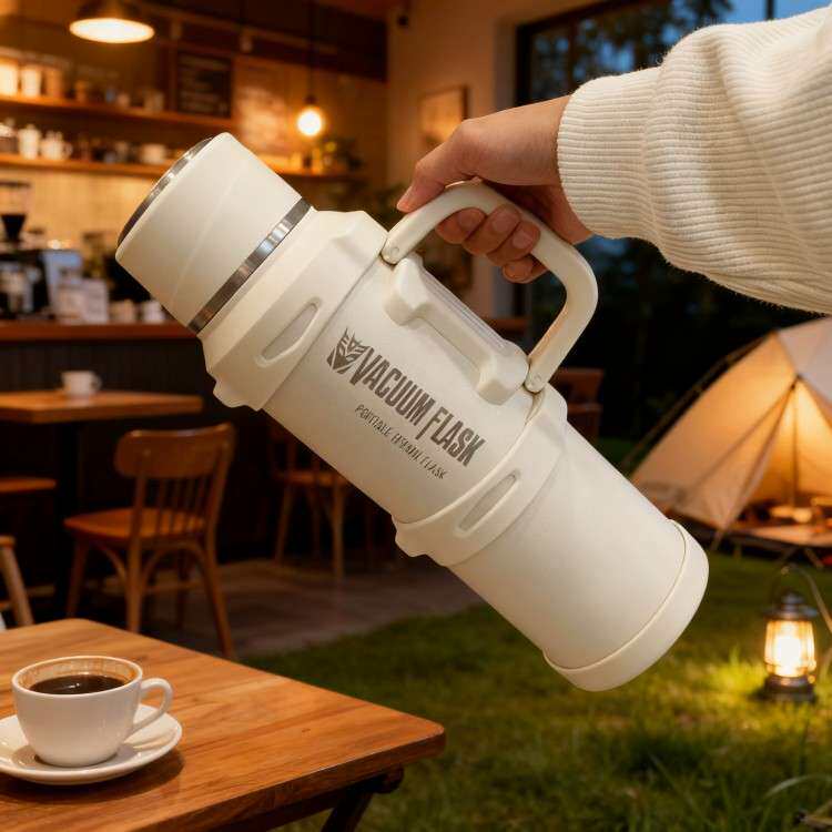 保温水壶高颜值不锈钢大容量2500ML家用便携车载茶水分离保温杯
