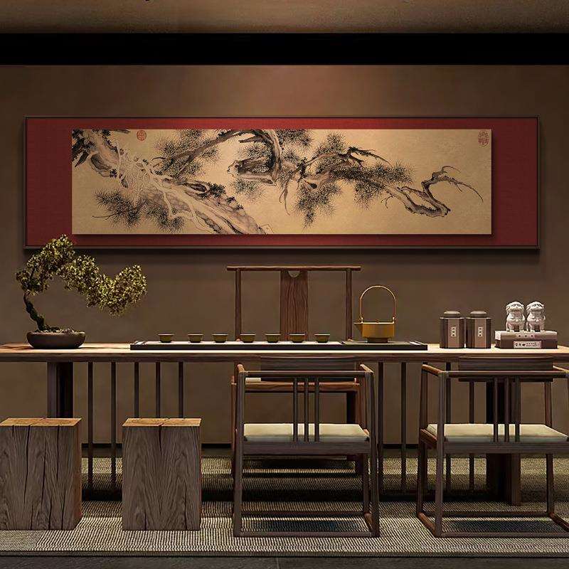 东方美学| 何为茶道挂画究竟有多重要~新中式茶室长条横幅装饰画