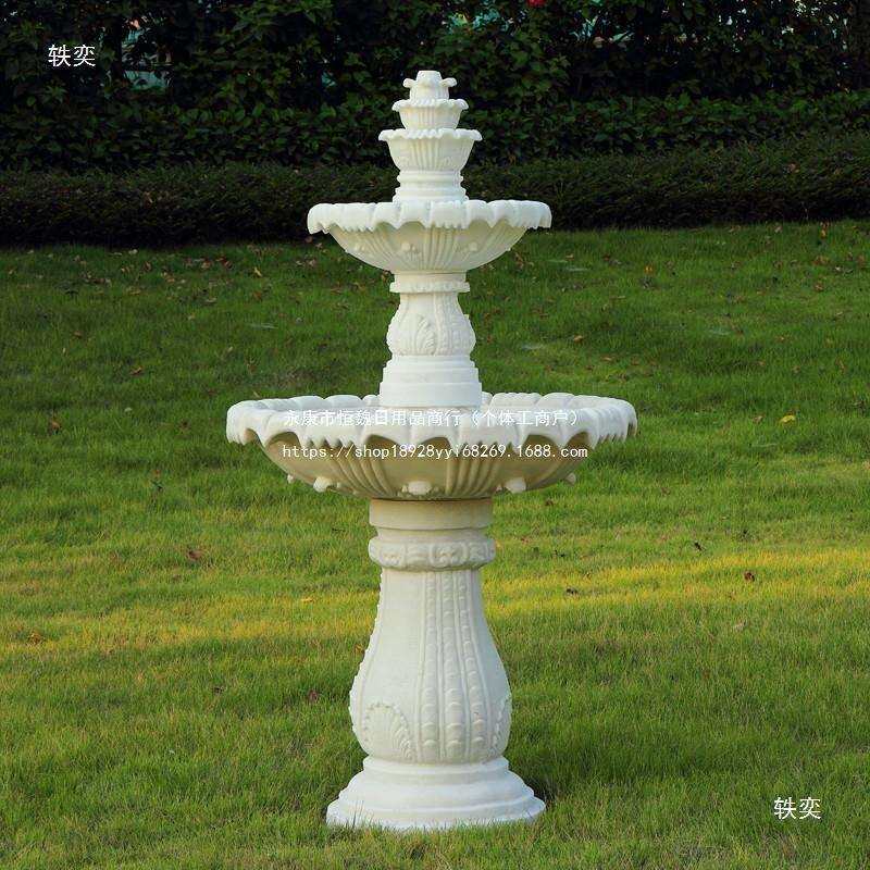 欧式流水喷泉婚庆喷水池造景装饰摆件花园户外庭院水景鲜花许摆饰