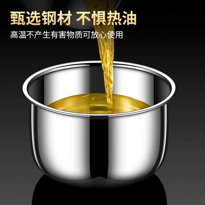 不锈钢盆带盖油罐加厚猪油罐家用储存厨房装油盆耐高温油缸调料罐
