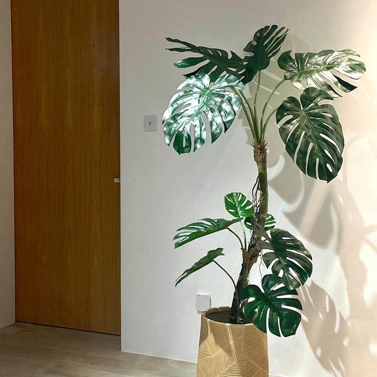 龟背竹仿真绿植高端轻奢客厅室内仿生假花树大型落地盆栽