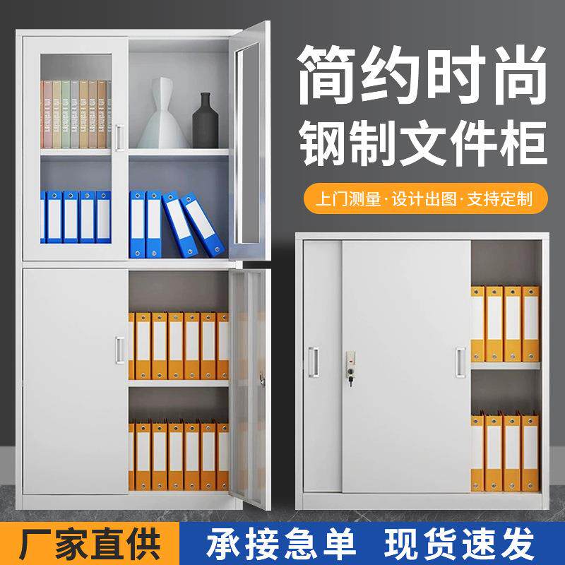 中二抽斗文件柜铁皮柜办公室柜子铁柜凭证资料档案办公柜2抽钢柜