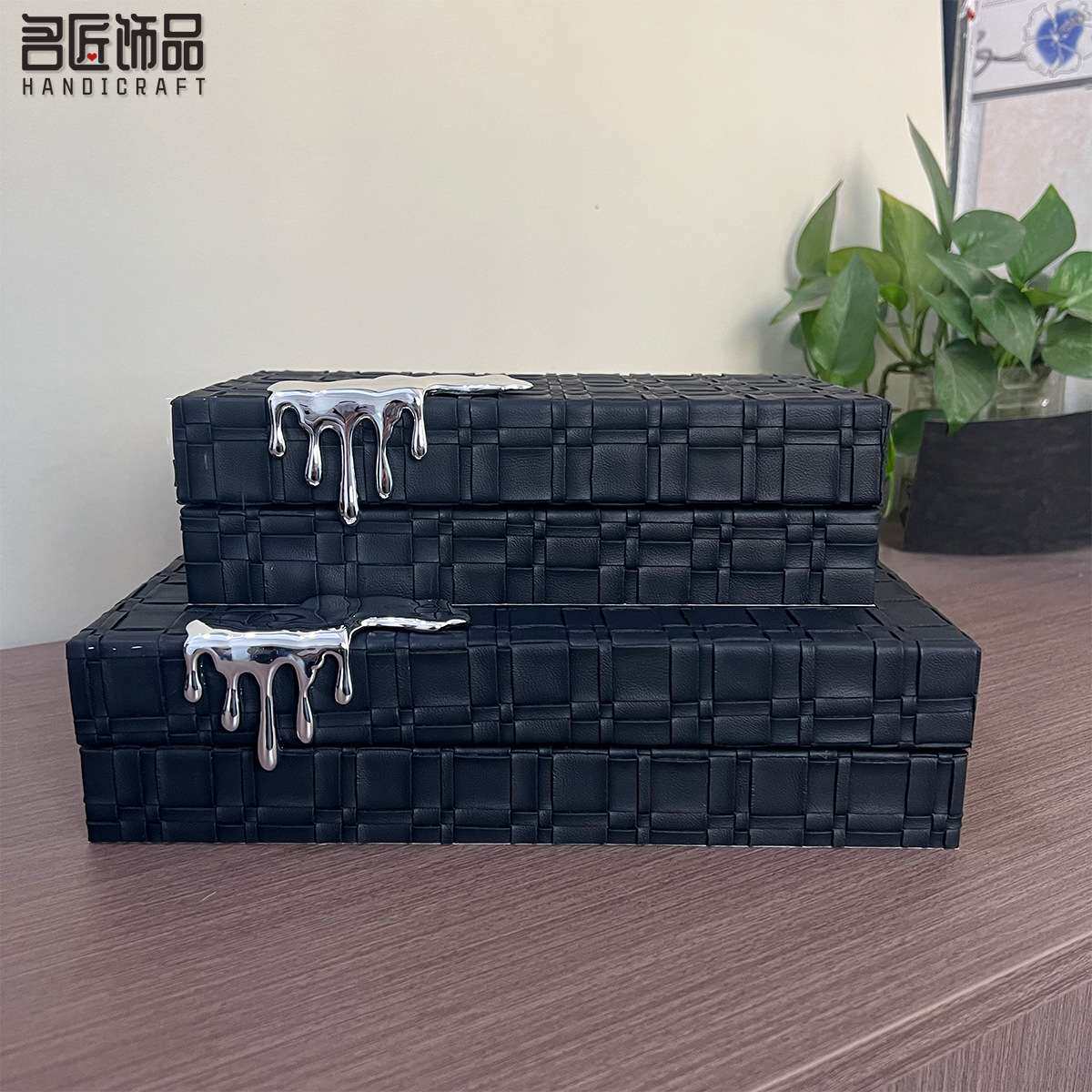 新中式现代收纳盒祥云首饰盒创意装饰品样板房客厅桌面摆件轻奢