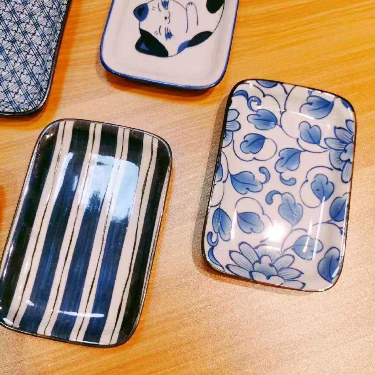 日式碗碟高温方形味碟毛巾碟点心碟