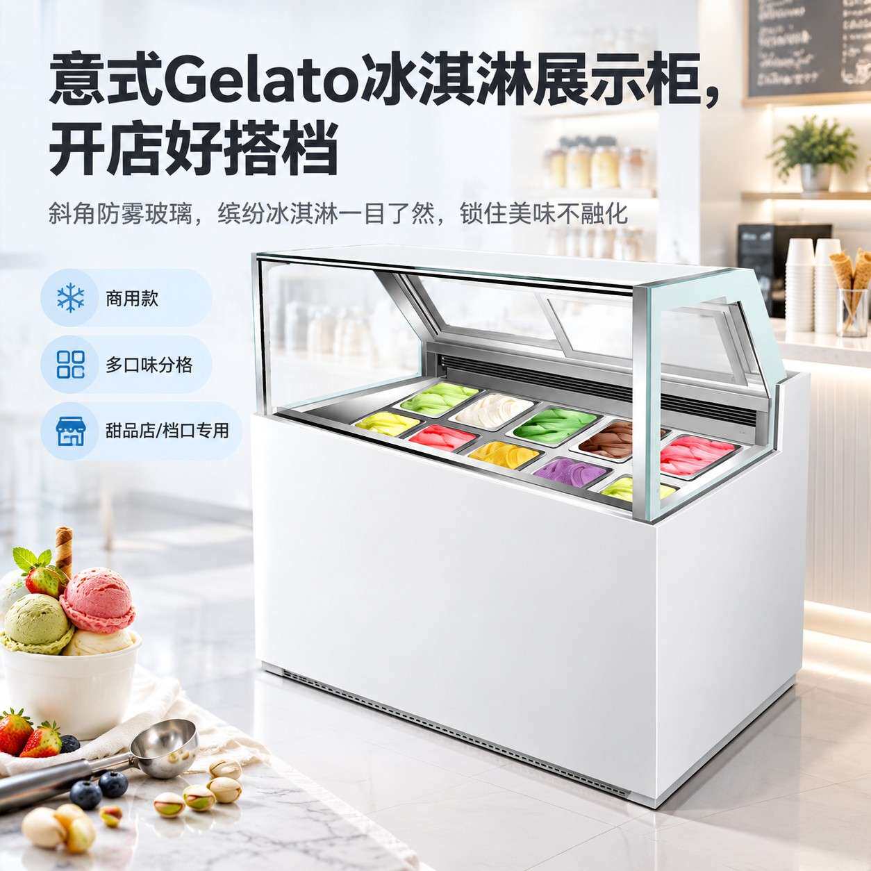 冰淇淋展示柜台式冷冻冰箱炒酸奶风冷雪糕低温冰棍柜冷柜冷藏柜