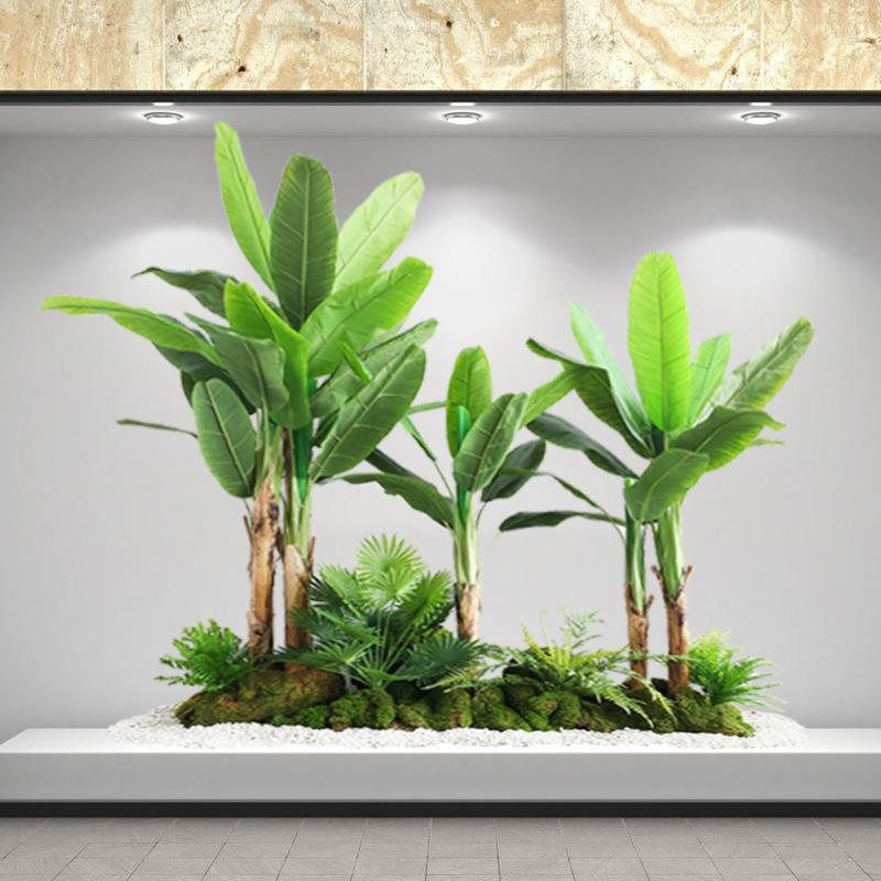 新款大型仿真大叶芭蕉树装饰仿生绿植室内造景观高端植物假树摆件