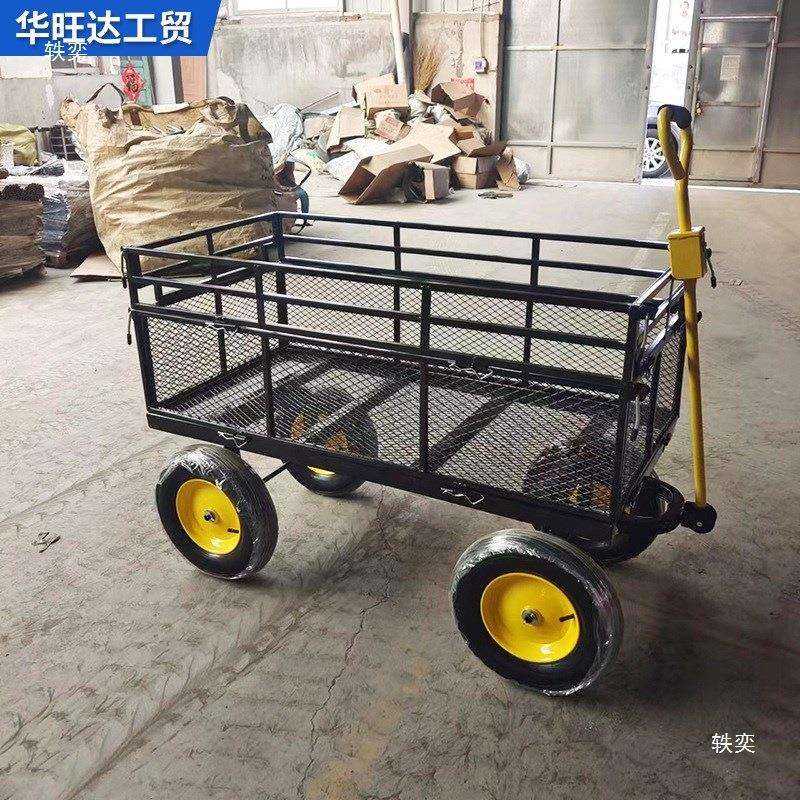 供应网车工具车四轮拖车拉货车载重仓搬运车农用手推车花园网车