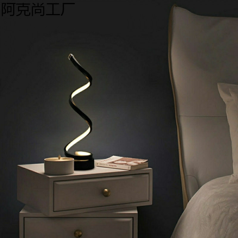 创意台灯北欧简约床头灯卧室温馨艺术酒吧装饰遥控家用LED小夜灯