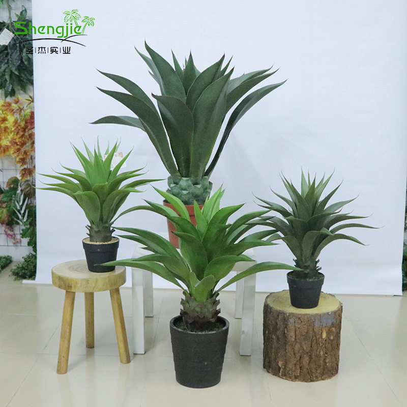 仿真黄冠兰盆栽欧式家居装饰假植物龙舌兰剑叶厂家人造植物现货