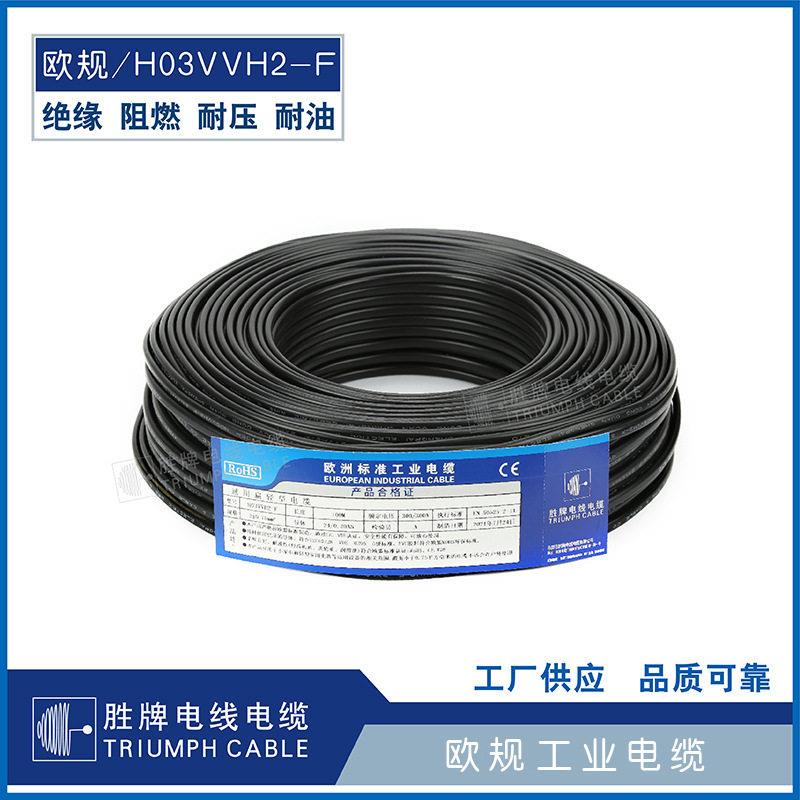 胜牌H03VVH2-F扁线2芯0.5~0.75平方欧规VDE电源线插头线PVC护套线