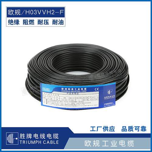 胜牌H03VVH2-F扁线2芯0.5~0.75平方欧规VDE电源线插头线PVC护套线