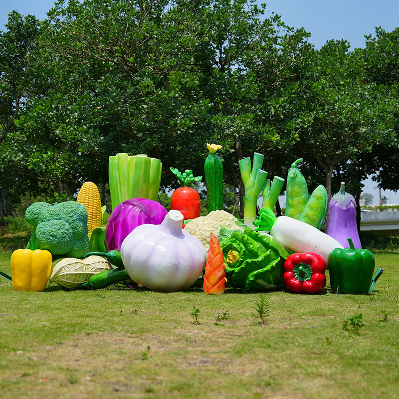 大型玻璃钢仿真植物蔬菜南瓜装饰品水果雕塑玉米农场模型造景摆件