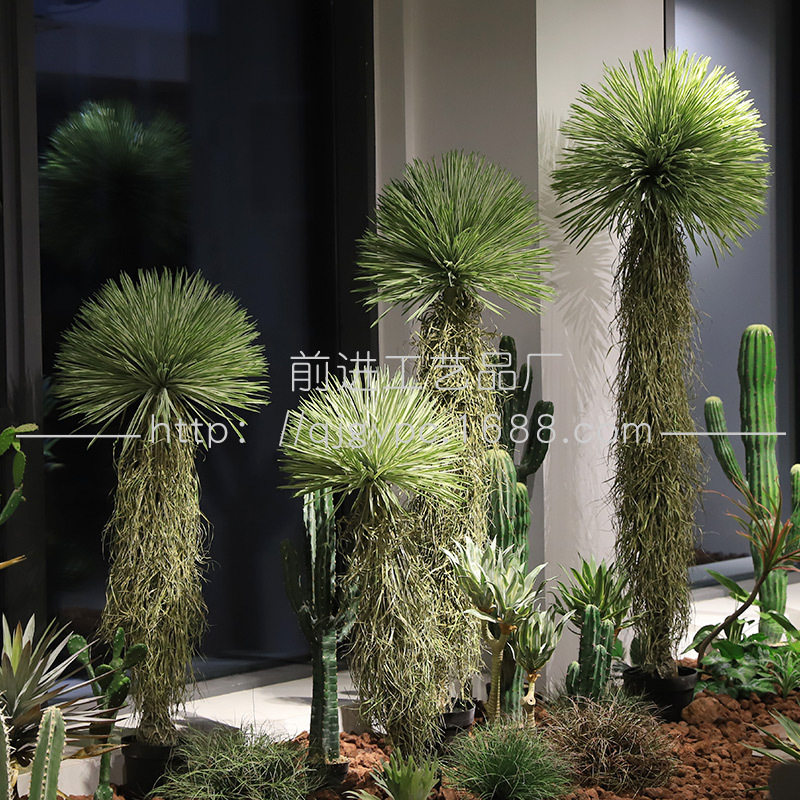 厂家批发人造植物沙生绿植盆栽仿真稻草人绿植假树景观造景盆栽