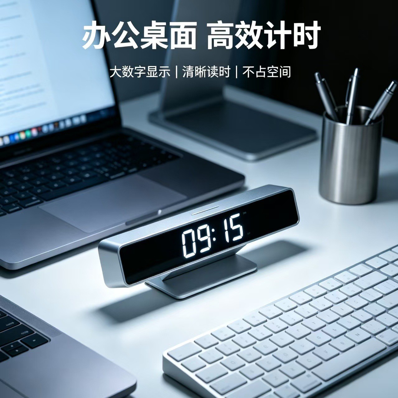 一个带夜光的时钟简约LED数字静音多功能钟表两组闹钟2811